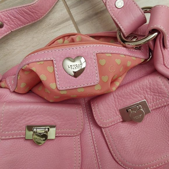 Lovecat Paris NWOT Pink Textured Shoulder Handbag.    Size 5x10.5 - Picture 2 of 7